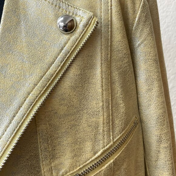 Lena Gabrielle Metallic Yellow Studded Jacket Size 10 FABULOUS! - Picture 2 of 10